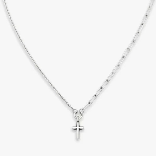 Paired Chains Cross Necklace