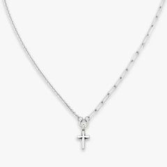 Paired Chains Cross Necklace