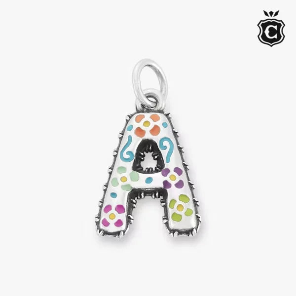 Enamel Consuela Floral Initial Charm