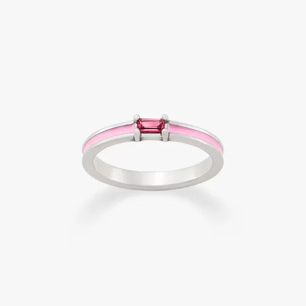 Enamel Gemstone Stacker Ring