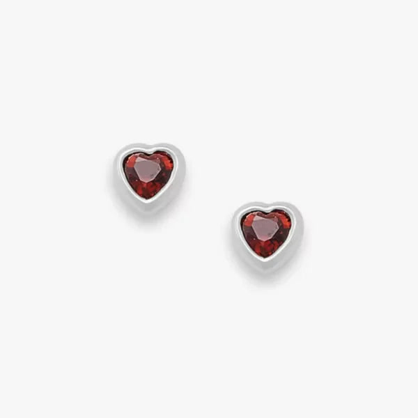Heart Gemstone Studs