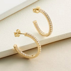 Inside Out Pave Diamond Hoop Earrings