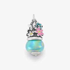 Enamel Mini Flowers Art Glass Charm