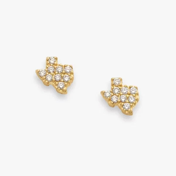 Delicate Pave Diamond Texas Studs