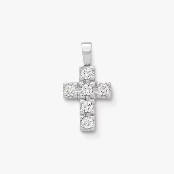 Petite Latin Cross Pendant with Diamonds