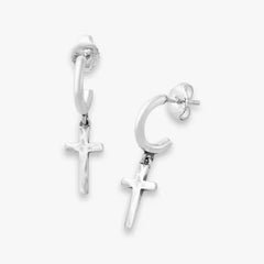 Horizon Cross Hoop Dangle Earrings