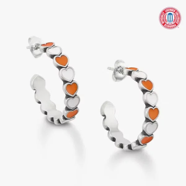 Enamel The University of Texas Connected Hearts Hoop Earrings