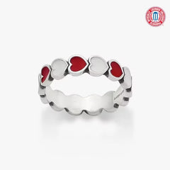 Enamel University of Arkansas Connected Hearts Ring