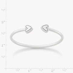 Two Hearts Flexible Cuff Bracelet