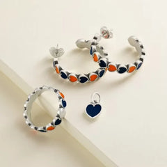 Enamel The University of Texas at San Antonio Connected Hearts Hoop Earrings