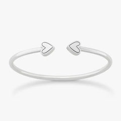Two Hearts Flexible Cuff Bracelet