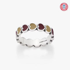 Enamel Texas State University Connected Hearts Ring