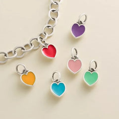 Enamel Connected Hearts Charm