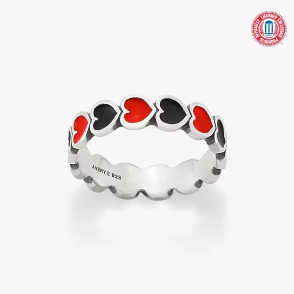 Enamel Texas Tech University Connected Hearts Ring