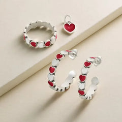 Enamel University of Arkansas Connected Hearts Charm