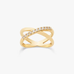 Pave Diamond Crossed Ring