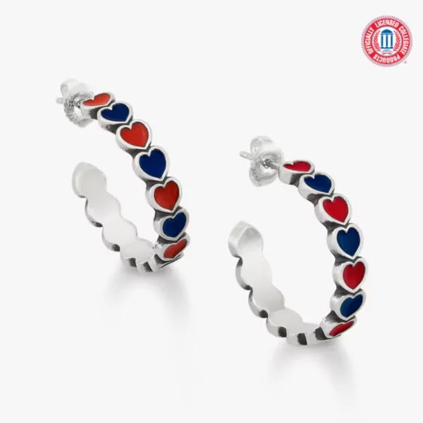Enamel The University of Arizona Connected Hearts Hoop Earrings
