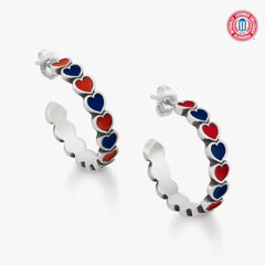 Enamel The University of Arizona Connected Hearts Hoop Earrings