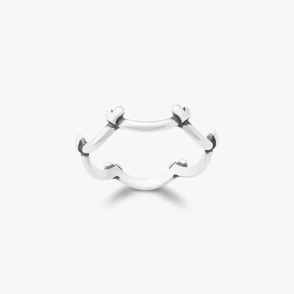 Delicate Heart Crown Stacker Ring