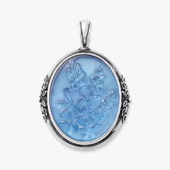 Sculpted Bluebonnet Layered Gemstone Pendant