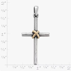 Forged Cross Pendant with Gold Wrap