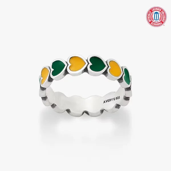 Enamel Baylor University Connected Hearts Ring