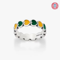 Enamel Baylor University Connected Hearts Ring