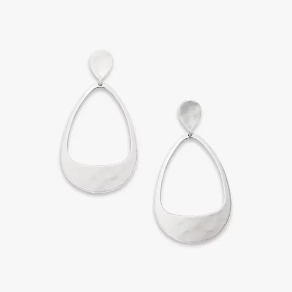 Hammered Open Drop Earrings