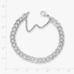 Medium Double Curb Charm Bracelet