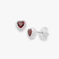 Heart Gemstone Studs