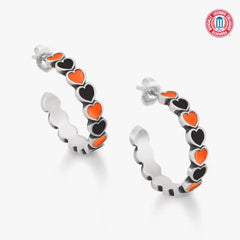 Enamel Oklahoma State University Connected Hearts Hoop Earrings