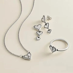 Delicate Heart Initial Ring