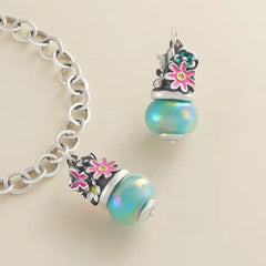 Enamel Mini Flowers Art Glass Charm