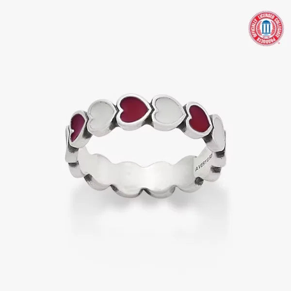 Enamel Texas A&M University Connected Hearts Ring