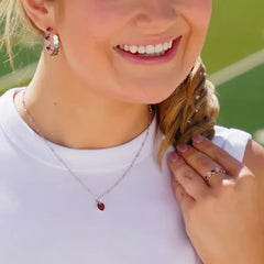 Enamel Florida State University Connected Hearts Hoop Earrings