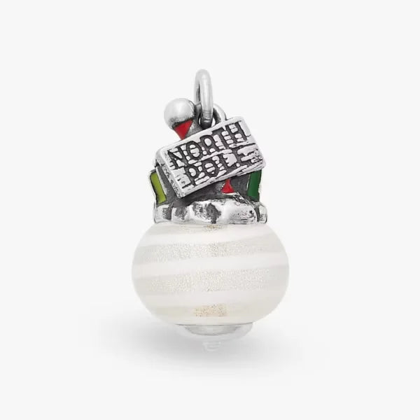 Enamel North Pole Art Glass Charm