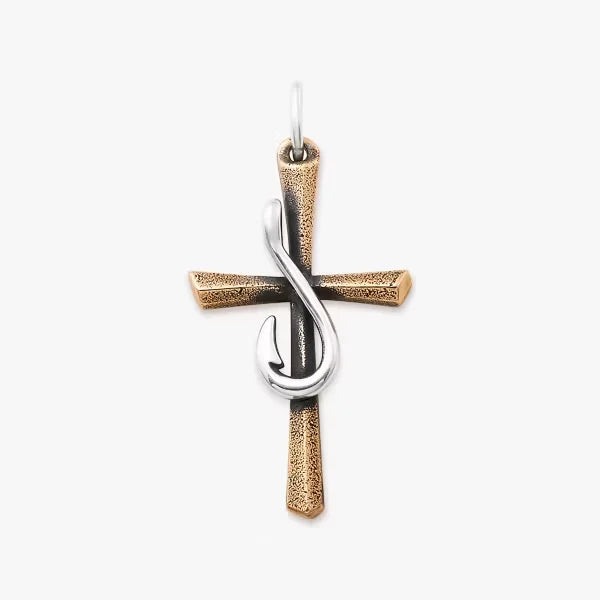 Fishers of Men Sculpted Cross Pendant