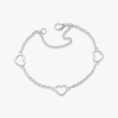 Heart Station Charm Bracelet