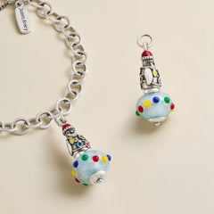 Enamel Christmas Penguin Art Glass Charm