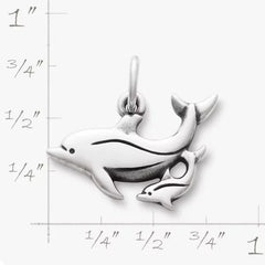 Mother and Baby Dolphin Charm