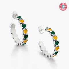 Enamel Baylor University Connected Hearts Hoop Earrings