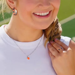 Enamel Oklahoma State University Connected Hearts Hoop Earrings