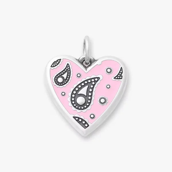 Enamel Western Bandana Heart Charm