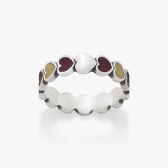 Enamel Texas State University Connected Hearts Ring