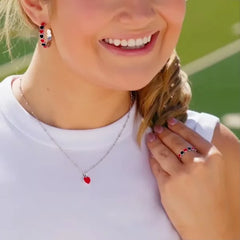 Enamel University of Georgia Connected Hearts Charm