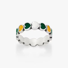 Enamel Baylor University Connected Hearts Ring