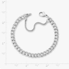 Light Double Curb Charm Bracelet