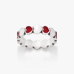 Enamel University of Arkansas Connected Hearts Ring