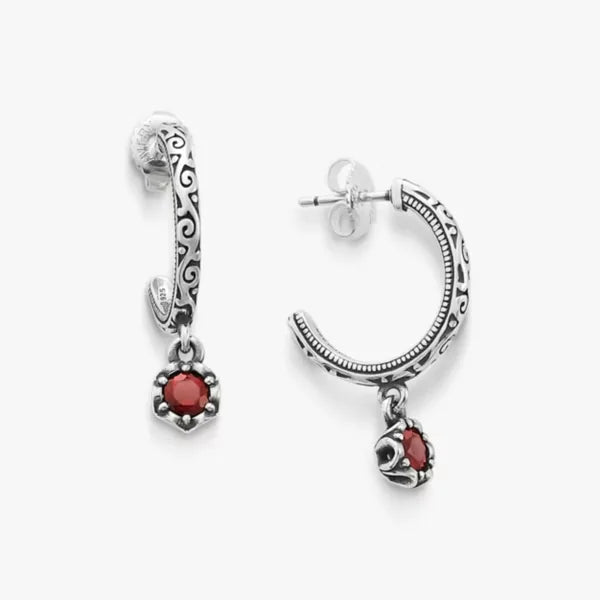 Cherished Birthstone Hoop Dangle Earrings