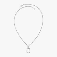 Traced Heart Changeable Charm Holder Necklace